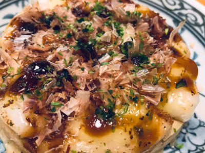 冨山真純さん餅チーズ明太お好み焼き